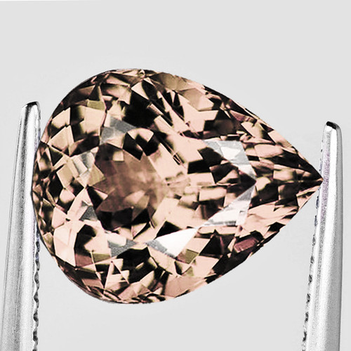 9x7.5 mm { 1.82 cts } Pear Brilliant Cut Extreme Brilliancy Intense Peach Morganite Natural { Flawless-VVS }--AAA Grade