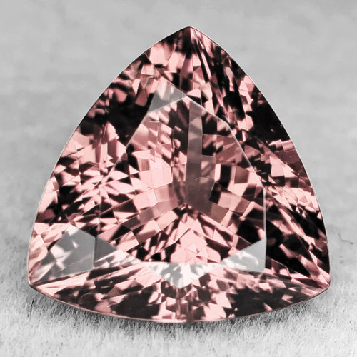 11.00 mm { 3.65 cts} Trillion Brilliant Cut Extreme Brilliancy AAA Peach Pink Morganite Natural [Flawless-VVS]--AAA Grade--FREE CERTIFICATE