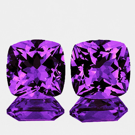 10.00 mm 2 pcs Cushion Brilliant Cut Extreme Brilliancy Intense Purple Amethyst Natural {Flawless-VVS1}--AAA Grade