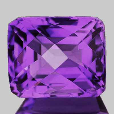 12x10 mm { 4.71 cts } Octagon Checker Emerald Cut AAA Fire Intense Purple Amethyst Natural (Flawless-VVS1}--AAA Grade