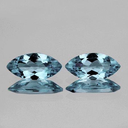 8x4 mm 2 pcs Marquise Brilliant Cut AAA Fire Natural Santa Maria Blue Aquamarine {Flawless-VVS1}