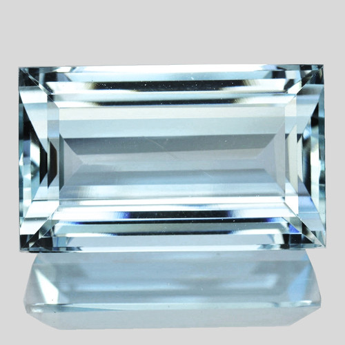 12x7.5 mm { 3.47 cts } Baguette Emerald Cut Extreme Brilliancy Natural Blue Aquamarine {Flawless-VVS}--AAA Grade
