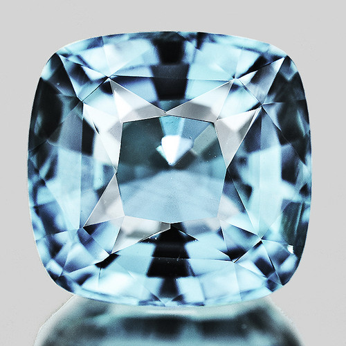 6.50 mm { 1.44 cts } Cushion AAA Fire Natural Santa Maria Blue Aquamarine {Flawless-VVS}--AAA Grade