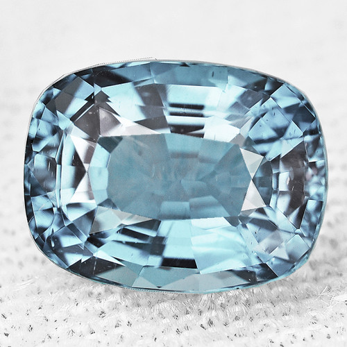 7x5.5 mm { 1.04 cts ] Cushion AAA Fire AAA Santa Maria Blue Aquamarine Natural {Flawless-VVS}--AAA Grade