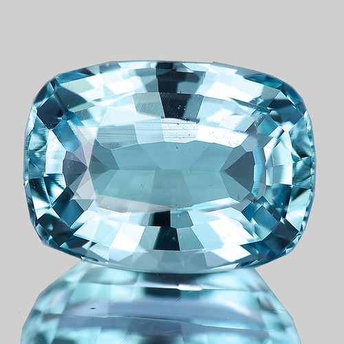 8x6 mm { 1.35 cts ] Cushion AAA Fire Natural Santa Maria Blue Aquamarine {Flawless-VVS}--AAA Grade