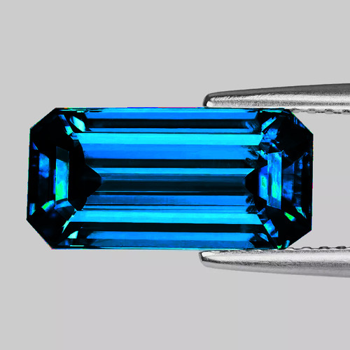 10x5 mm { 4.27 cts } Octagon Emerald Cut AAA Fire Intense Deep Electric Blue Zircon Natural {Flawless-VVS1}--AAA Grade