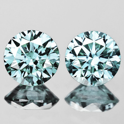 5.00 mm 2 pcs Round Brilliant Cut Extreme Brilliancy Natural Light Blue Zircon {Flawless-VVS)