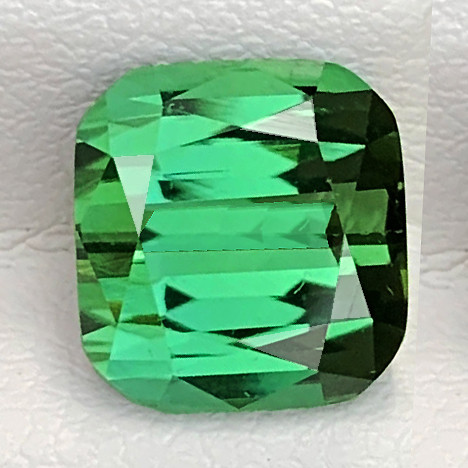 7x6.5 mm { 2.05 cts } Cushion Step Cut Best AAA Neon Chrome Green Tourmaline Afghanistan Natural { Flawless-VVS }--AAA Grade