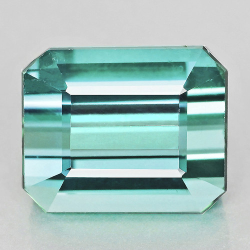 7x6 mm { 1.34 cts } Octagon Emerald Cut Best AAA Neon Natural Green Blue Tourmaline Afghanistan { Flawless-VVS }--AAA Grade