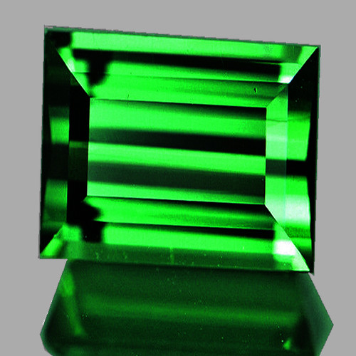 8x7 mm { 3.11 cts} Baguette Emerald Cut Best AAA Neon Premium Chrome Green Tourmaline Natural { Flawless-VVS }--AAA Grade