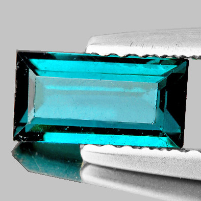 8x4 mm Baguette Emerald Cut AAA Neon Indicolite Blue Tourmaline Natural { Flawless-VVS }