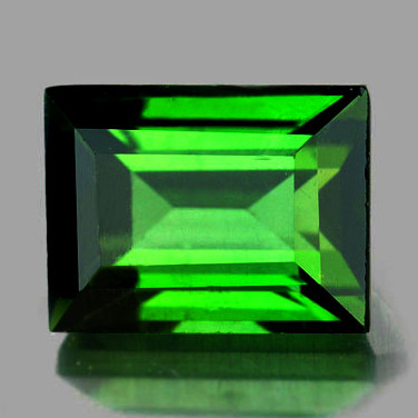6x5 mm { 0.95 cts } Baguette Emerald Cut AAA Neon Natural AAA Chrome Green Tourmaline { Flawless-VVS }