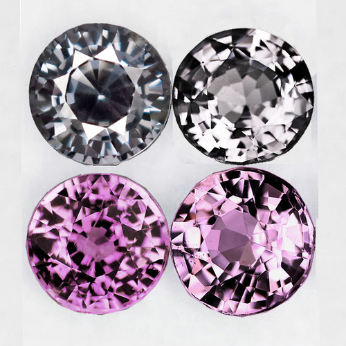 4.30 mm 4 pcs Round AAA Fire Mix Color Spinel Mogok Natural {Flawless-VVS1}