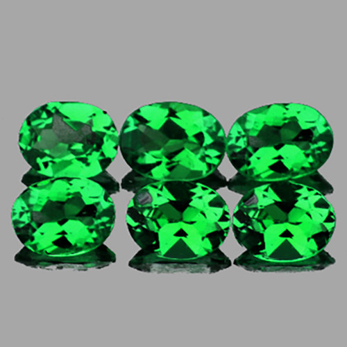 4x3 mm 6 pcs Oval Brilliant Cut AAA Fire AAA Emerald Green Tsavorite Garnet Natural {Flawless-VVS}--AAA Grade