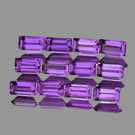 5x3 mm 13 pcs { 3.72 cts } Baguette AAA Fire AAA Purple Amethyst Natural (Flawless-VVS1}