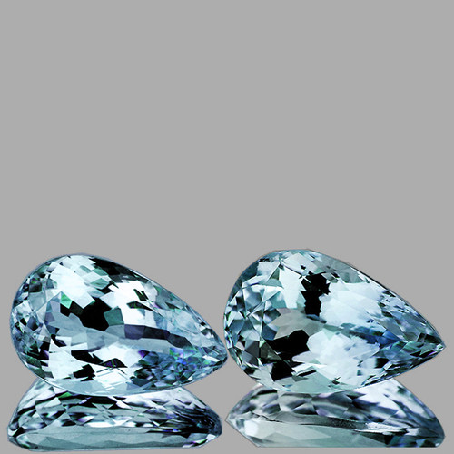8x5 mm 2 pcs Pear Brilliant Cut Extreme Brilliancy Natural Santa Maria Blue Aquamarine {Flawless-VVS}--AAA Grade