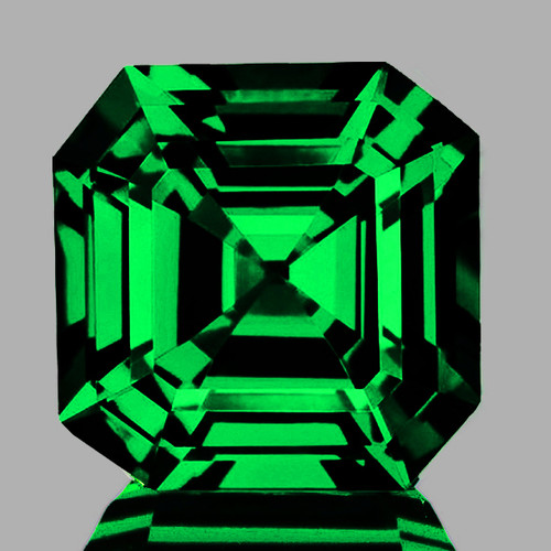 4.50 mm Octagon Machine Asscher Cut Extreme Brilliancy Best AAA Emerald Green Tsavorite Garnet Natural (Flawless-VVS)--AAA Grade