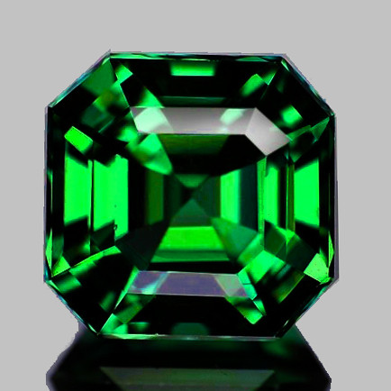 5.00 mm Octagon Machine Asscher Cut AAA Fire Natural Emerald Green Tsavorite Garnet (Flawless-VVS)--AAA Grade