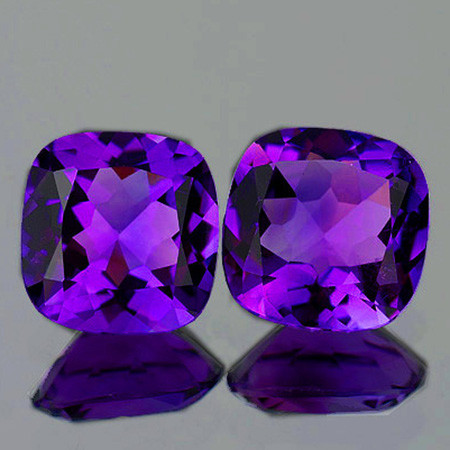8.00 mm 2 pcs Cushion Brilliant Cut Extreme Brilliancy Intense Royal Purple Amethyst Natural {Flawless-VVS1}--AAA Grade