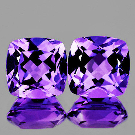 8.00 mm 2 pcs Cushion Brilliant Cut Extreme Brilliancy Natural AAA Purple Amethyst {Flawless-VVS1}--AAA Grade