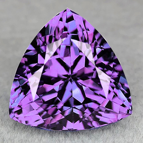 13.00 mm { 6.28 cts } Trilliant Brilliant Cut Extreme Brilliancy Intense Purple Amethyst Natural {Flawless-VVS}--AAA Grade