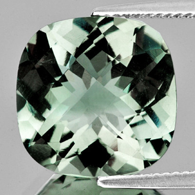 12.00 mm 2pcs { 12.07 cts } Cushion Checker AAA Fire Natural Green Amethyst {Flawless-VVS1}