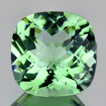 9.00 mm { 2.82 cts } Cushion Checker AAA Fire Natural AAA Green Amethyst {Flawless-VVS1}