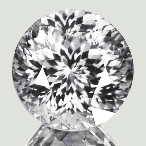 7.80 mm { 2.00 cts } Round Machine Brilliant Cut Extreme Brilliancy Natural Colorless Goshenite (White Beryl ) {Flawless-VVS}