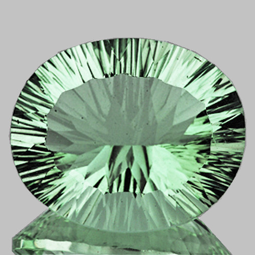 12x10 mm { 4.12 cts } Oval Concave Cut AAA Fire Natural Green Amethyst {Flawless-VVS1}