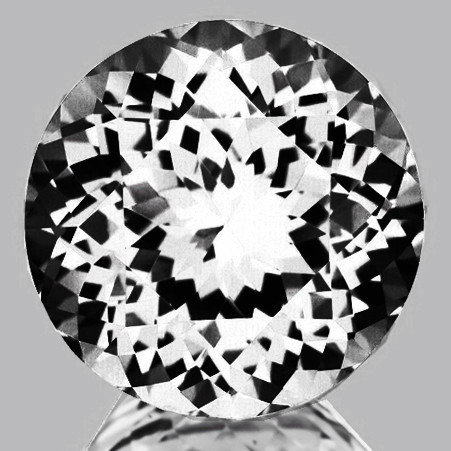 8.00 mm Round Machine Brilliant Cut Extreme Brilliancy Natural Colorless Goshenite (White Beryl ) {Flawless-VVS}