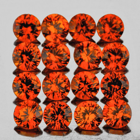 1.80 mm 30 pcs Round Machine Brilliant Cut Extreme Brilliancy Intense AAA Orange Sapphire Natural {Flawless-VVS1}--AAA Grade