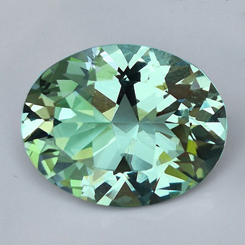 19x15 mm { 14.10 cts } Oval Brilliant Cut AAA Fire AAA Green Amethyst Natural {Flawless-VVS1}--AAA Grade