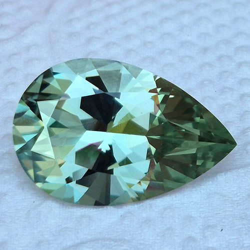 21x14 mm { 11.74 cts }Pear Brilliant Cut AAA Fire Intense Green Amethyst Natural {Flawless-VVS1}--AAA Grade