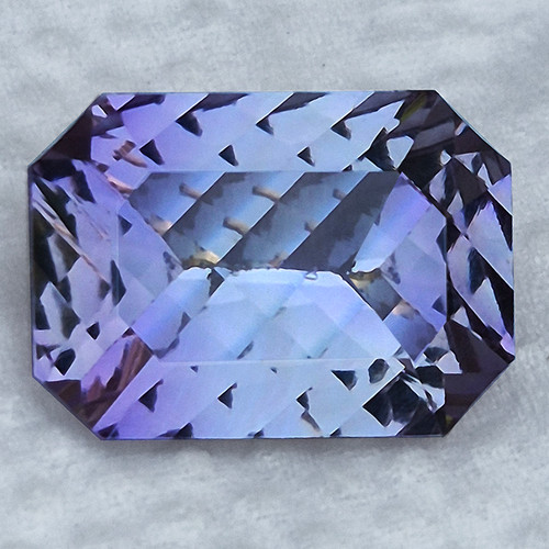 14x10 mm { 5.81 cts } Octagon Precision Concave Cut Extreme Brilliancy Natural Bi Color Purple Amethyst {Flawless-VVS1}--AAA Grade