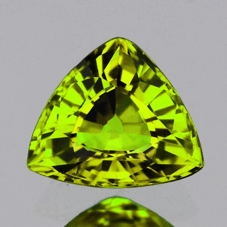 6x4.5 mm { 0.60 cts } Trilliant AAA Fire Intense Yellow Green Chrysoberyl Natural {Flawless-VVS}--AAA Grade