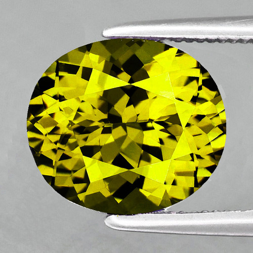 5.5x5 mm { 0.71 cts } Oval Machine Brilliant Cut Extreme Brilliancy Intense Lemon Yellow Chrysoberyl Natural {Flawless-VVS}--AAA Grade