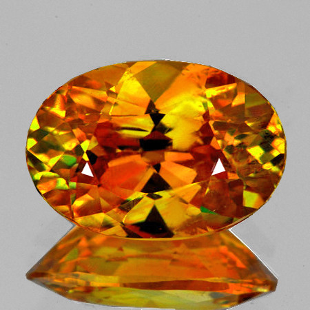 7.5x5.5 mm { 1.38 cts } Oval Brilliant Cut Extreme Brilliancy Natural Orange Yellow Sphalerite Natural {VVS}--AAA Grade