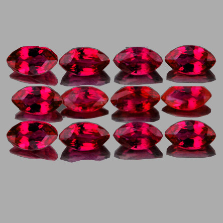 4x2 mm 12 pcs Marquise Best AAA Fire Intense Red Mogok Ruby Natural {Flawless-VVS}--AAA Grade