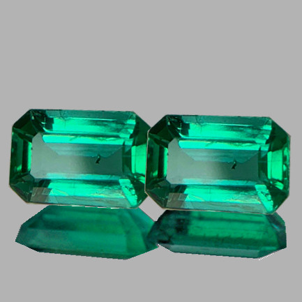 5x3 mm 2 pcs Octagon Emerald Cut Best AAA Fire Premium Blue Green Emerald Natural (VVS)--AAA Grade