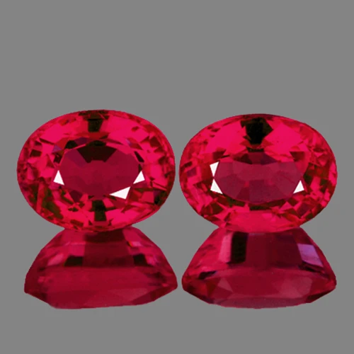 5x4 mm 2 pcs Oval AAA Fire Intense Pink Red Mogok Ruby Natural {VVS}--AAA Grade