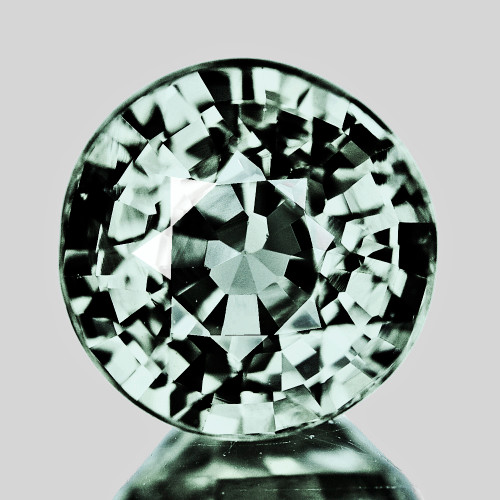 4.70 mm { 0.56 cts } Round Machine Cut Extreme Brilliancy Natural Blue Green Ceylon Sapphire {Flawless-VVS}--AAA Grade