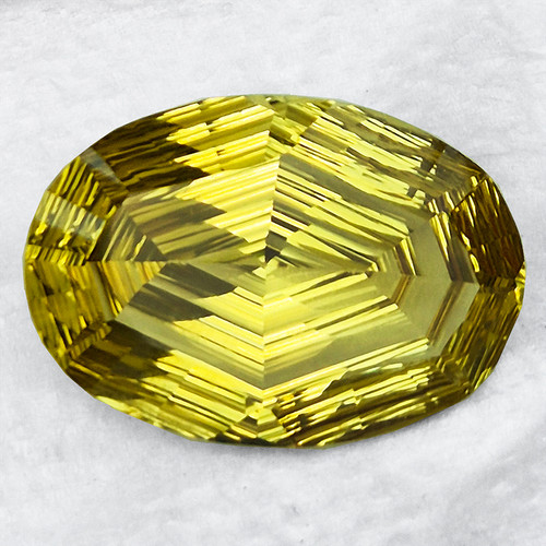 27x19 mm { 32.40 cts } Oval Precision Cut Extreme Brilliancy Natural Gold Lemon Quartz {Flawless-VVS1}--AAA Grade