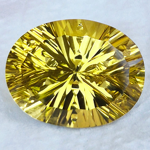 22x17 mm { 22.55 cts } Oval Precision Cut Extreme Brilliancy Natural Gold Lemon Quartz {Flawless-VVS1}--AAA Grade