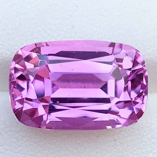 12.50x8.50 mm { 6.39 cts} Cushion Best AAA Fire Intense Deep Pink Kunzite Natural {Flawless-VVS}--AAA Grade
