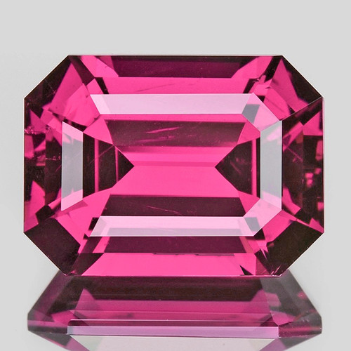 8x6 mm { 1.84 cts } Octagon Emerald Cut AAA Neon Premium Raspberry Pink Rhodolite Garnet Natural (Umbalite) {Flawless-VVS1}--AAA Grade