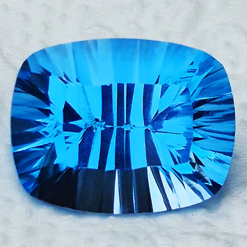 20x16 mm { 26.63 cts} Cushion Concave Cut Extreme Brilliancy Intense Swiss Blue Topaz Natural {Flawless-VVS}--AAA Grade