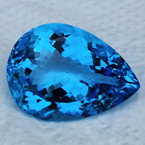 29x21 mm { 50.33 cts} Pear Brilliant Cut Best Sparkling Intense Swiss Blue Topaz Natural {Flawless-VVS}--AAA Grade