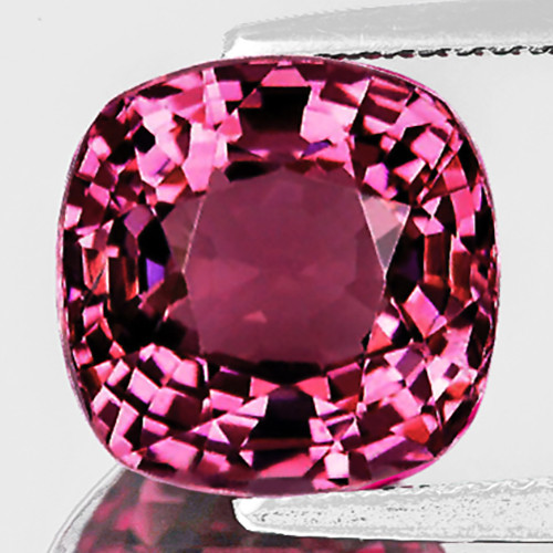 6.50 mm { 1.26 cts } Cushion AAA Fire Intense Pink Tourmaline Natural {Flawless-VVS}--AAA Grade