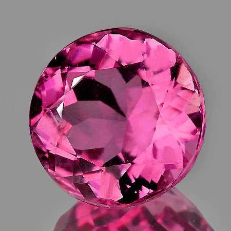 6.00 mm { 0.82 cts } Round Brilliant Cut AAA Fire Intense Pink Tourmaline Natural {VVS}--AAA Grade
