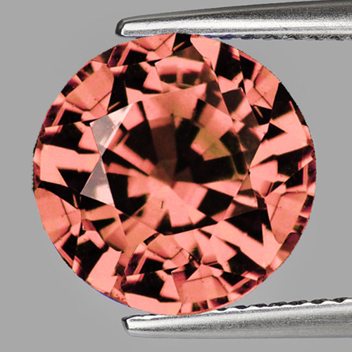 6.00 mm { 0.92 cts } Round Machine Cut Extreme Brilliancy Natural AAA Padparadscha Pink Tourmaline {Flawless-VVS}--AAA Grade